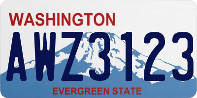 WA license plate AWZ3123