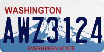 WA license plate AWZ3124