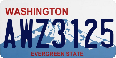 WA license plate AWZ3125