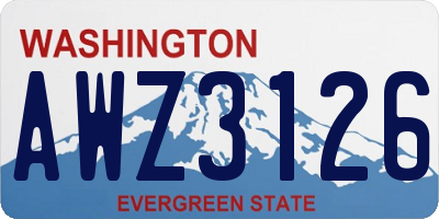 WA license plate AWZ3126