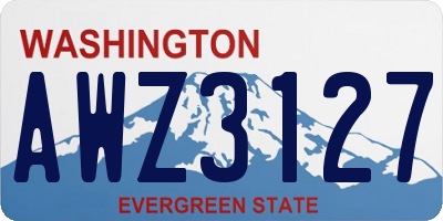 WA license plate AWZ3127