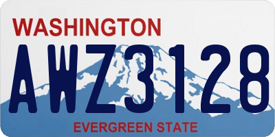 WA license plate AWZ3128
