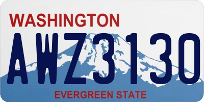 WA license plate AWZ3130