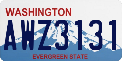 WA license plate AWZ3131