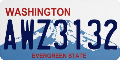 WA license plate AWZ3132