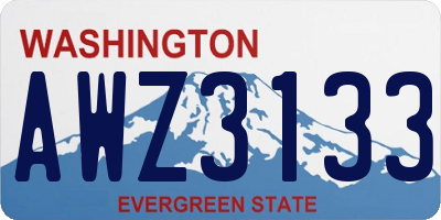 WA license plate AWZ3133