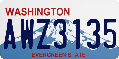 WA license plate AWZ3135