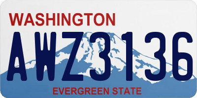 WA license plate AWZ3136