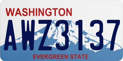 WA license plate AWZ3137