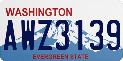 WA license plate AWZ3139