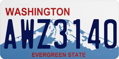 WA license plate AWZ3140