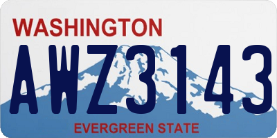 WA license plate AWZ3143