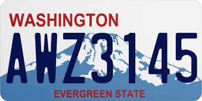 WA license plate AWZ3145