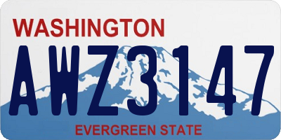 WA license plate AWZ3147