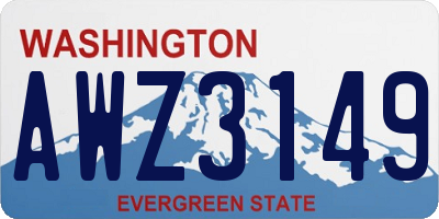 WA license plate AWZ3149