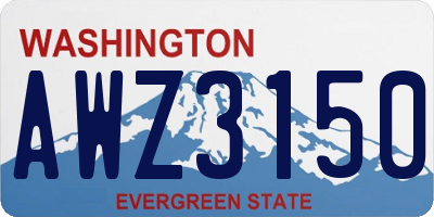 WA license plate AWZ3150