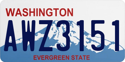 WA license plate AWZ3151