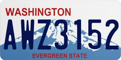 WA license plate AWZ3152
