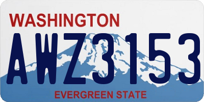 WA license plate AWZ3153