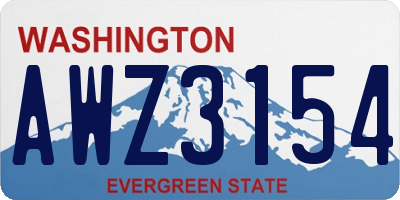 WA license plate AWZ3154