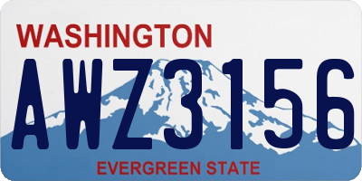 WA license plate AWZ3156