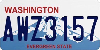 WA license plate AWZ3157