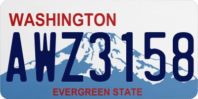 WA license plate AWZ3158