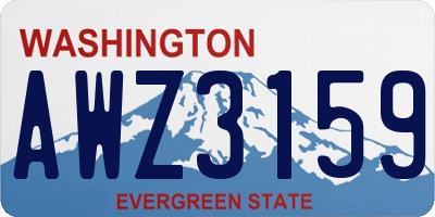 WA license plate AWZ3159