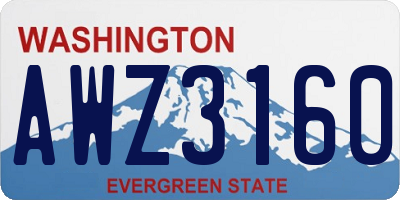 WA license plate AWZ3160