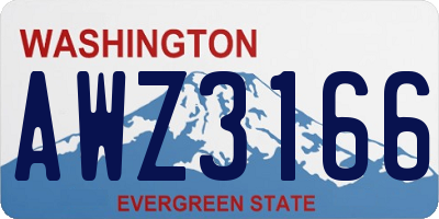 WA license plate AWZ3166