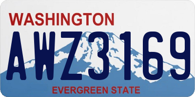 WA license plate AWZ3169