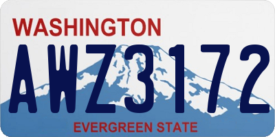 WA license plate AWZ3172