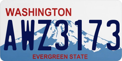WA license plate AWZ3173