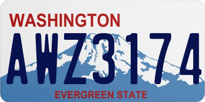 WA license plate AWZ3174