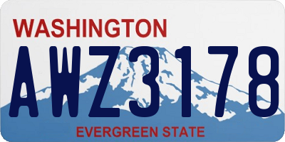 WA license plate AWZ3178