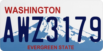 WA license plate AWZ3179