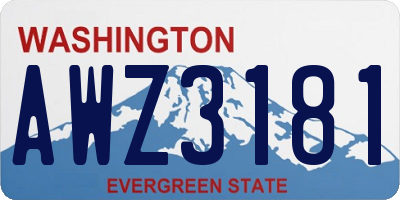 WA license plate AWZ3181