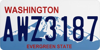 WA license plate AWZ3187