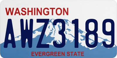 WA license plate AWZ3189