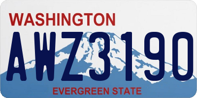 WA license plate AWZ3190