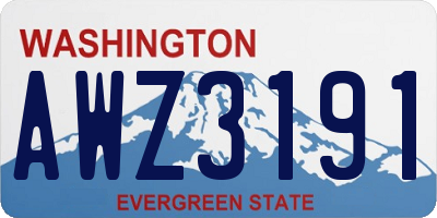 WA license plate AWZ3191