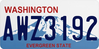 WA license plate AWZ3192