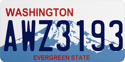 WA license plate AWZ3193