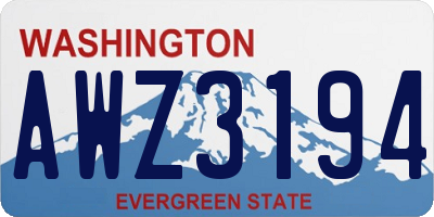 WA license plate AWZ3194