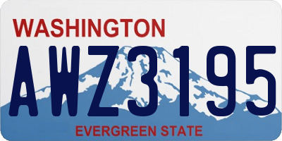 WA license plate AWZ3195