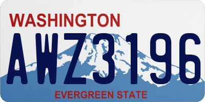 WA license plate AWZ3196
