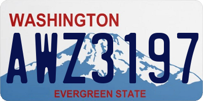 WA license plate AWZ3197
