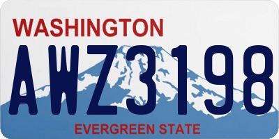 WA license plate AWZ3198