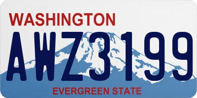 WA license plate AWZ3199