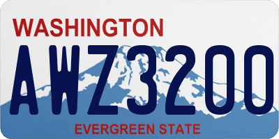 WA license plate AWZ3200